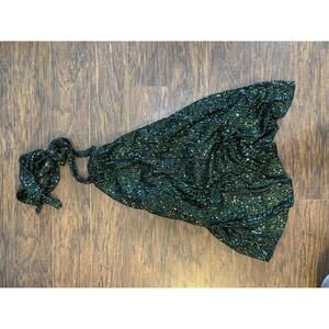 ASOS Sequin Halter Romper Emerald Green Size 4 Shorts